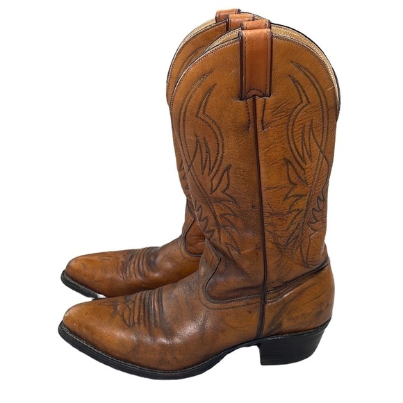 Pathfinder by JB Dillon Mens Cowboy Boots Western Distressed Brown Sz 11 - Picture 1 of 16